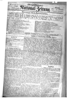 Nationalzeitung Mittwoch 1. Oktober 1862