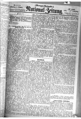 Nationalzeitung Freitag 3. Oktober 1862