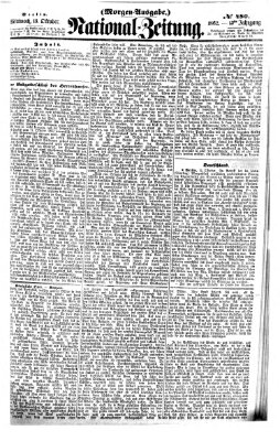 Nationalzeitung Mittwoch 15. Oktober 1862