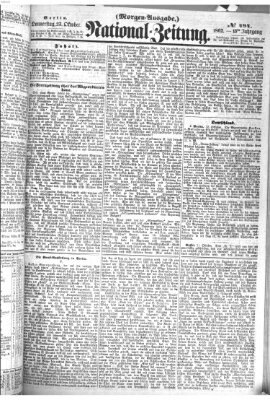 Nationalzeitung Donnerstag 23. Oktober 1862