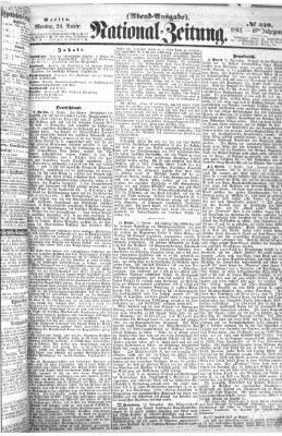 Nationalzeitung Montag 24. November 1862