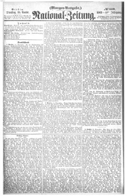 Nationalzeitung Dienstag 25. November 1862