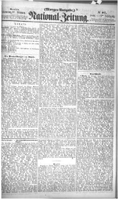 Nationalzeitung Sonntag 21. Februar 1864