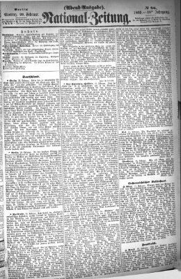 Nationalzeitung Montag 20. Februar 1865