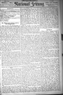 Nationalzeitung Mittwoch 1. März 1865