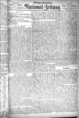 Nationalzeitung Freitag 11. August 1865