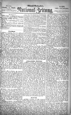 Nationalzeitung Montag 11. September 1865