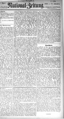 Nationalzeitung Freitag 17. April 1868