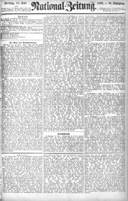 Nationalzeitung Freitag 12. Juni 1868