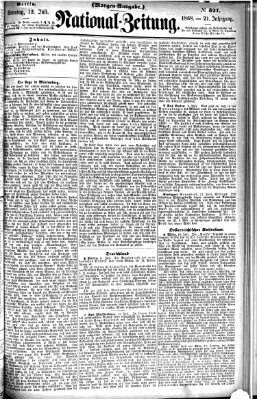 Nationalzeitung Sonntag 12. Juli 1868