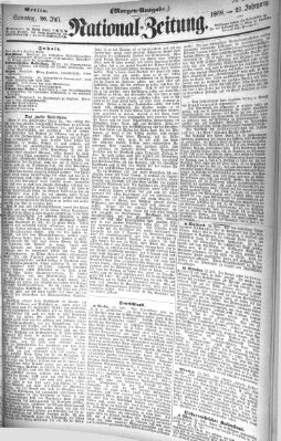 Nationalzeitung Sonntag 26. Juli 1868