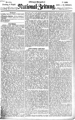 Nationalzeitung Dienstag 4. August 1868