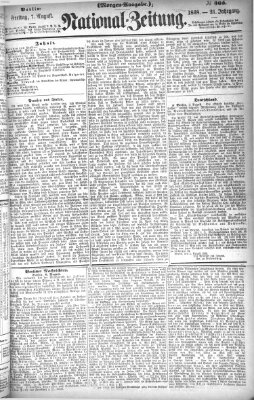 Nationalzeitung Freitag 7. August 1868