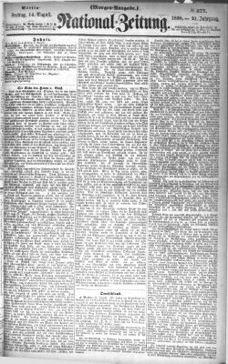 Nationalzeitung Freitag 14. August 1868