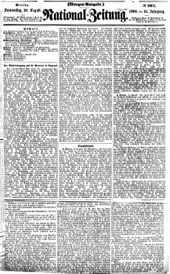 Nationalzeitung Donnerstag 20. August 1868