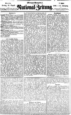 Nationalzeitung Freitag 21. August 1868