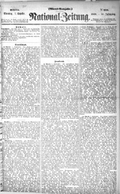 Nationalzeitung Montag 7. September 1868