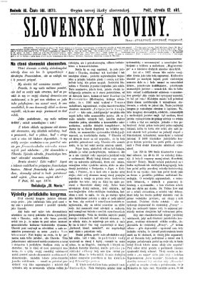 Slovenské noviny Mittwoch 12. Oktober 1870