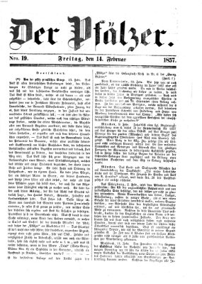 Pfälzer Samstag 14. Februar 1857