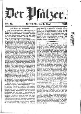 Pfälzer Mittwoch 3. Juni 1857