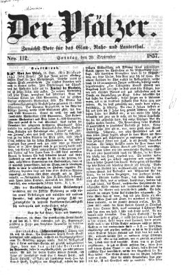 Pfälzer Sonntag 20. September 1857