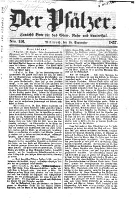 Pfälzer Mittwoch 30. September 1857