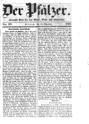 Pfälzer Mittwoch 18. November 1857