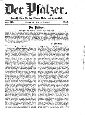 Pfälzer Mittwoch 16. Dezember 1857