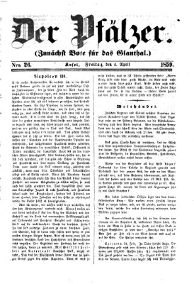 Pfälzer Freitag 1. April 1859