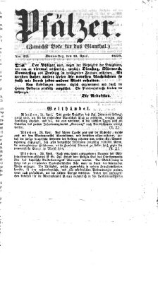 Pfälzer Donnerstag 28. April 1859