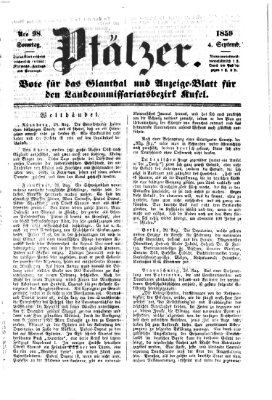 Pfälzer Sonntag 4. September 1859