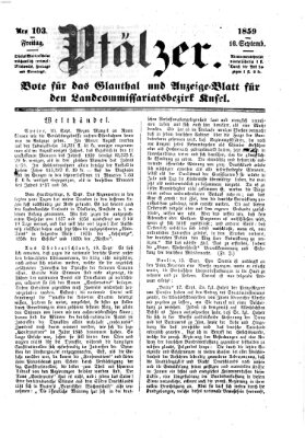 Pfälzer Freitag 16. September 1859