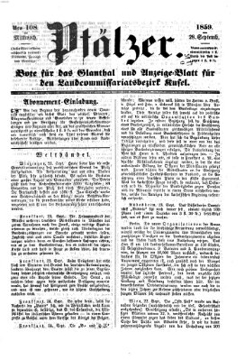 Pfälzer Mittwoch 28. September 1859