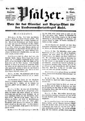 Pfälzer Sonntag 20. November 1859