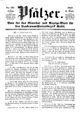 Pfälzer Freitag 25. November 1859