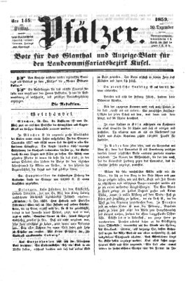 Pfälzer Freitag 30. Dezember 1859