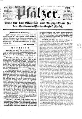 Pfälzer Mittwoch 28. März 1860