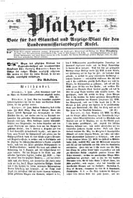 Pfälzer Freitag 15. Juni 1860