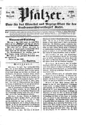 Pfälzer Mittwoch 27. Juni 1860