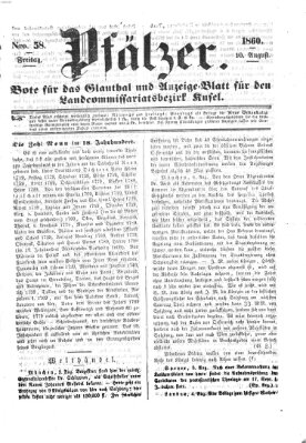 Pfälzer Freitag 10. August 1860