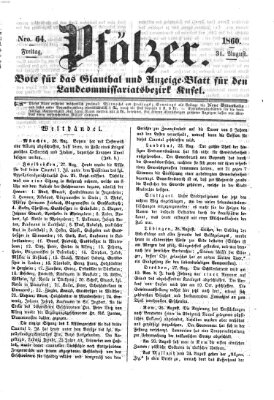 Pfälzer Freitag 31. August 1860