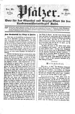 Pfälzer Freitag 14. September 1860