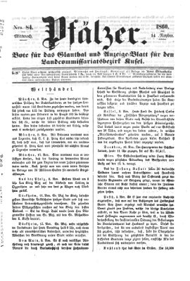 Pfälzer Mittwoch 14. November 1860