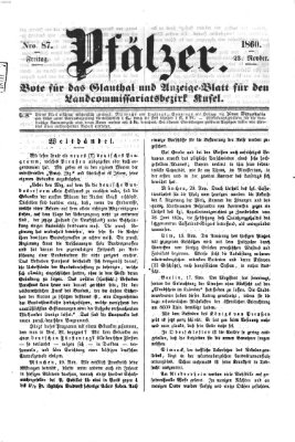 Pfälzer Freitag 23. November 1860