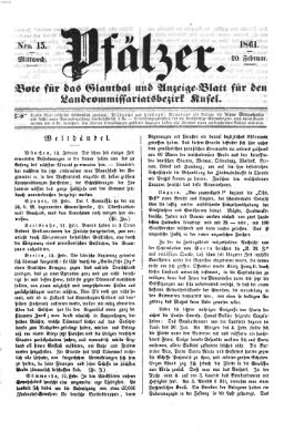 Pfälzer Mittwoch 20. Februar 1861