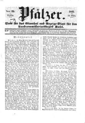 Pfälzer Freitag 22. März 1861