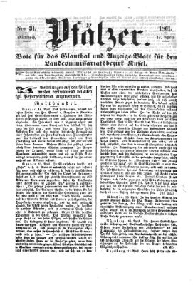 Pfälzer Mittwoch 17. April 1861