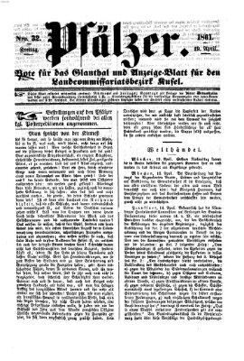 Pfälzer Freitag 19. April 1861