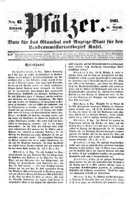 Pfälzer Mittwoch 14. August 1861