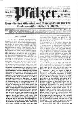 Pfälzer Freitag 13. September 1861